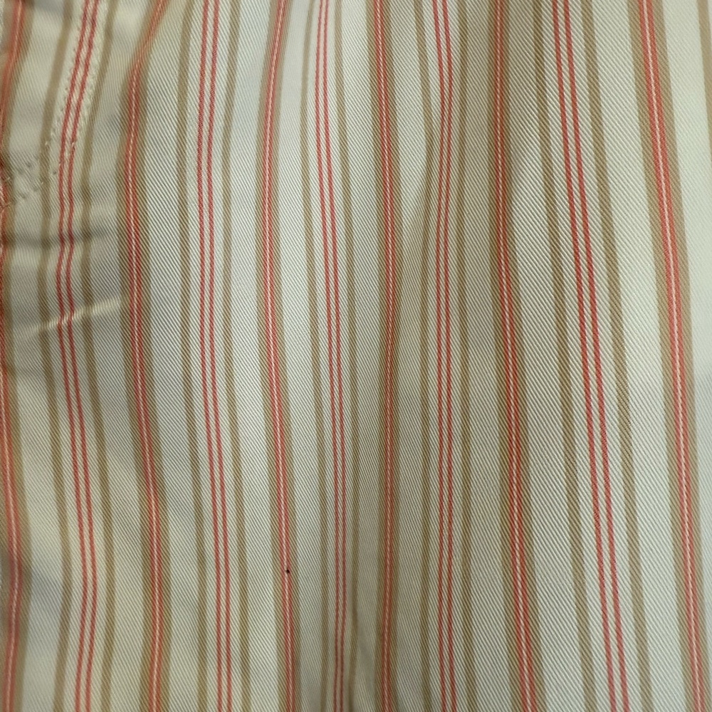 LOFT Drawstring Coral and Cream Striped Shorts - Picture 2 of 4